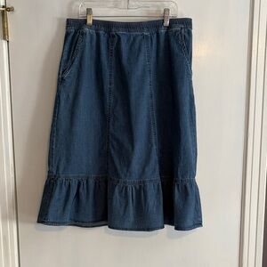 Classic Blue A-Line Denim Skirt